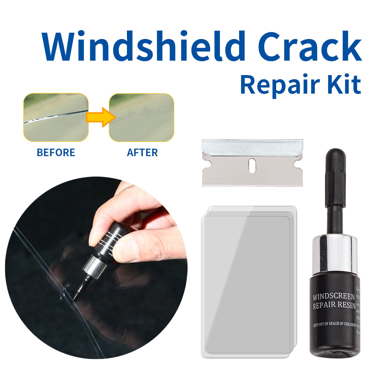 Car Windshield Crack Repair Kit